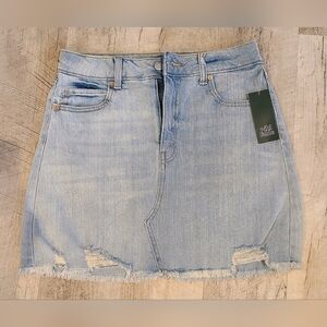 Wild Fable Distressed Light Blue Mini Skirt